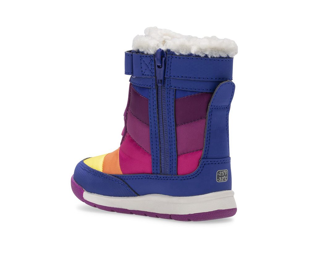 Botas Criança - Merrell Alpine Puffer Waterproof Jr. - Azuis/Multicoloridas - KUW384015